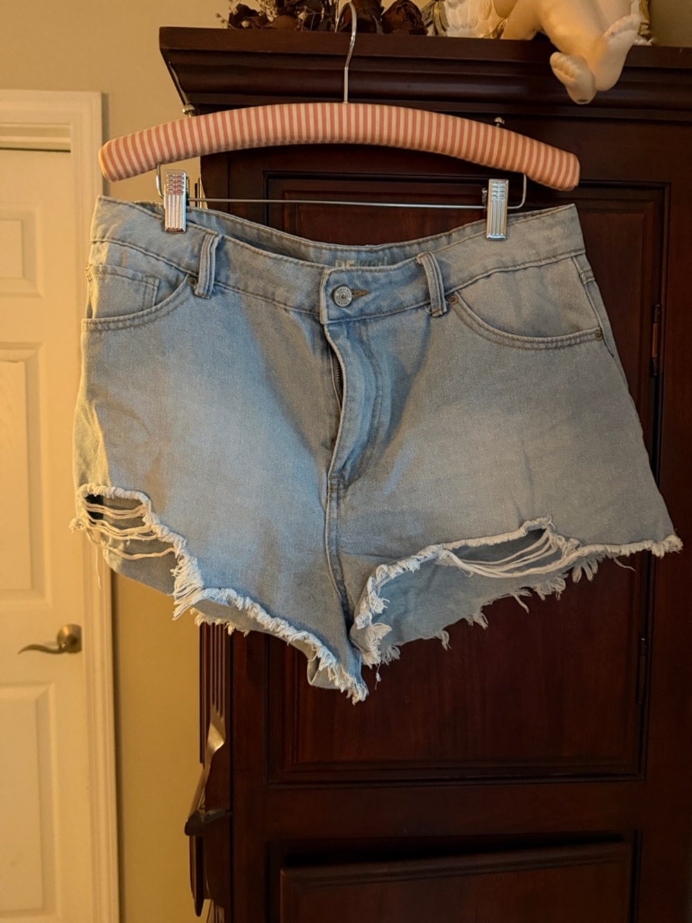 Rewash Light Blue Distressed Denim Cutoff Shorts